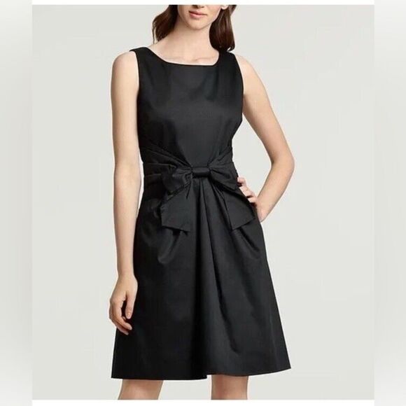 Kate Spade Jillian Bow Dress Black Front Box Classic Party Cocktail